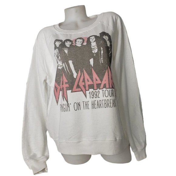 Recycled Karma Tops - RECYCLED KARMA DEF LEPPARD 1992 TOUR OVERSIZED SWEATSHIRT SIZE SMALL